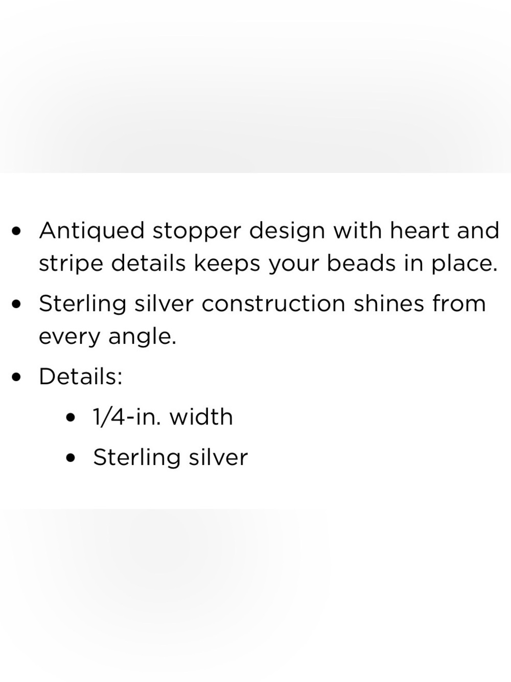 LK NW πΉ STAMPED THAI 925 IBB STERLING SILVER STRIPED HEART STOPPER CHARM BEAD - Picture 6 of 6